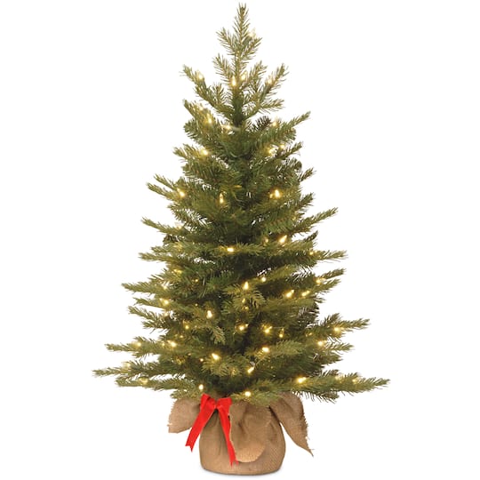 3Ft Pre-Lit Nordic Spruce® Artificial Christmas Tree, Warm White LED Lights By National Tree Company in Green | 3 ft | Michaels®
